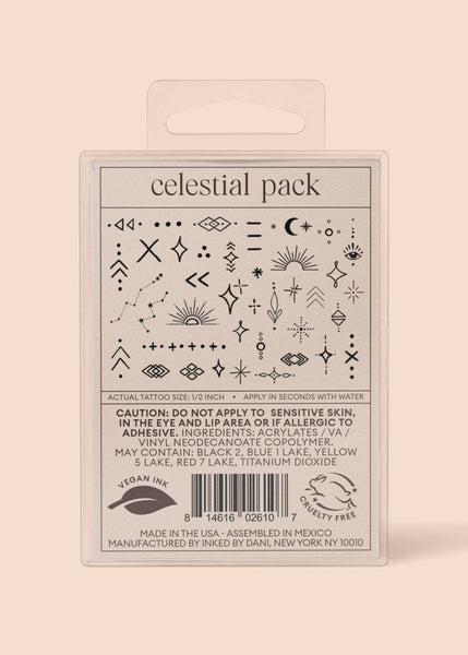 INKED BY DANI Celestial Temporary Tattoo Pack