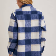 BLUIVY PLAID BRUSHED FLANNEL SHACKET