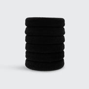 KITSCH Recycled Nylon Thick Hair Elastics 6pc Set- Black