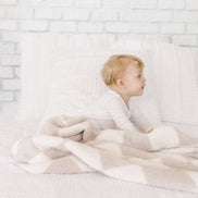 love + wild Oat Checkered Plush Blanket