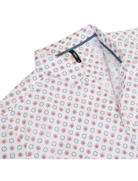URBAN FITZ TOKU Vintage-Inspired Floral Print Short-Sleeve Shirt