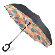 SELINI Multi Color Leaves Double Layer Inverted Umbrella
