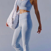 FREE PEOPLE GO TO SMOOTH FLARE / WASHED DENIM BLUE