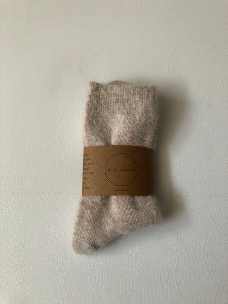 BILLY BAMBOO FLUFFY ANGORA SOCKS - NEUTRAL