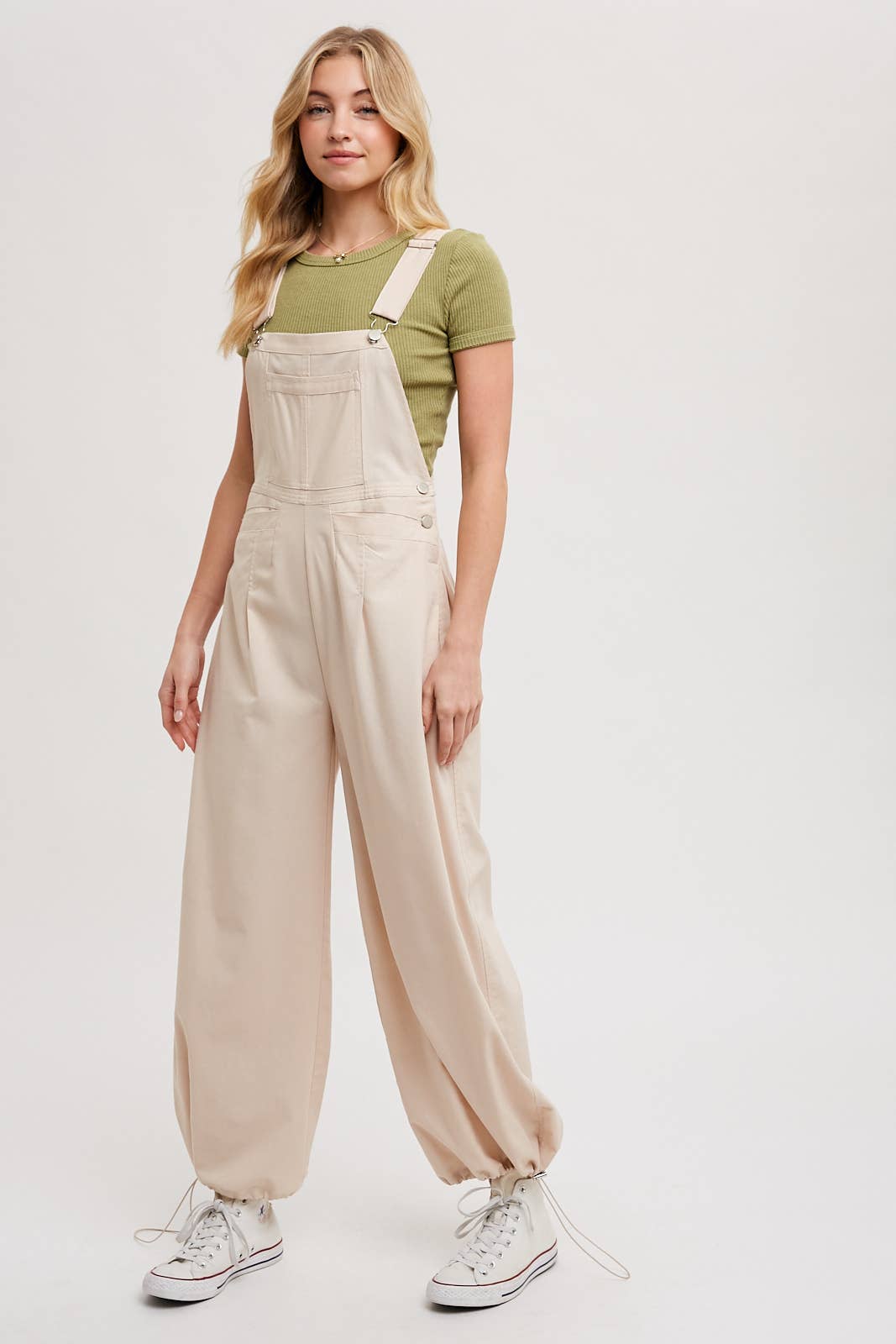 BLUIVY CARGO DRAWSTRING OVERALL JUMPSUIT