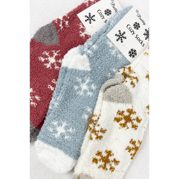 Love & repeat Soft Textured SnowFlake Cozy Socks