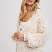 BLUIVY CHUNKY CABLE CARDIGAN