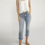 SILVER SUKI CURVY FIT MID RISE CAPRI