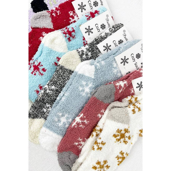 Love & repeat Soft Textured SnowFlake Cozy Socks