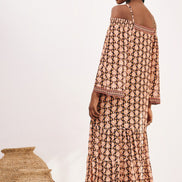 NKN LONG PRINTED DRESS OFF
SHOULDERS