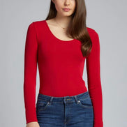C'EST MOI BAMBOO LS SCOOP NECK TOP