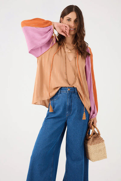 DRESS TO Multi colour Lurex blouse