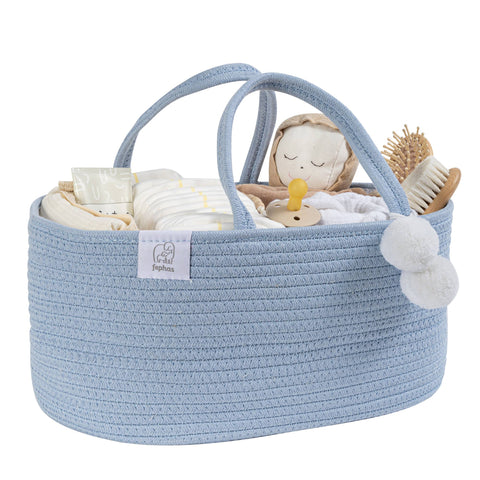 FEPHAS Rope Diaper Caddy | Misty Blue