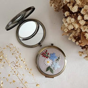 Quince fables Floral Embroidered Compact Mirror, Collection Sophia