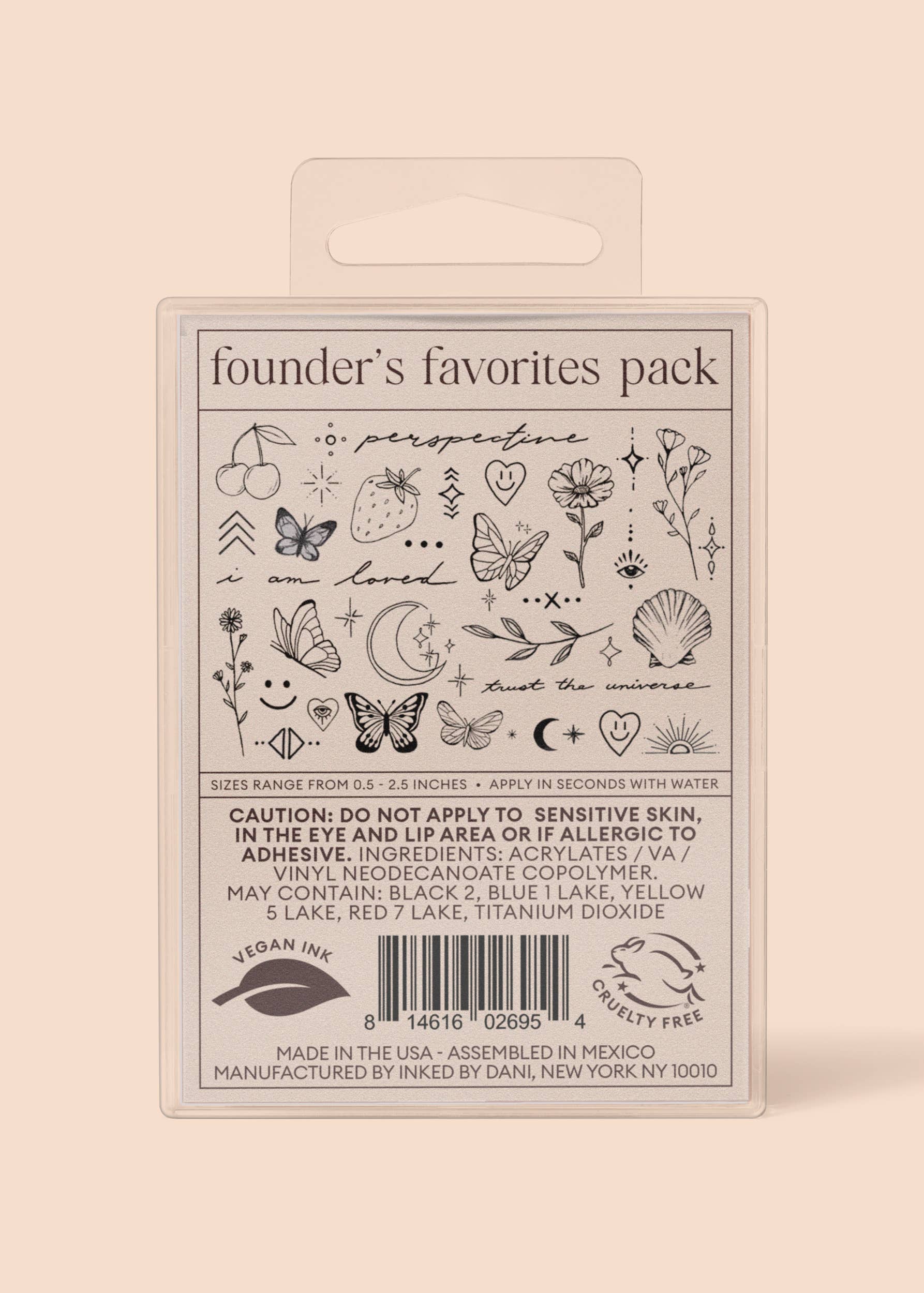 INKED BY DANI Founders Favorites Temporary Tattoo Pack