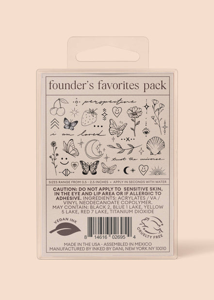 INKED BY DANI Founders Favorites Temporary Tattoo Pack