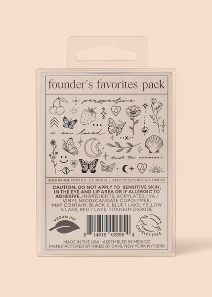 INKED BY DANI Founders Favorites Temporary Tattoo Pack