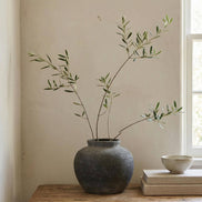 Terracotta Vase, Rounded Charcoal Form - Elna