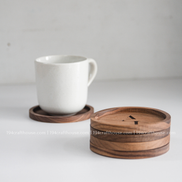 Custom ELORA Engraved Round Wood Coaster - Home Decor & Gifts-2PC