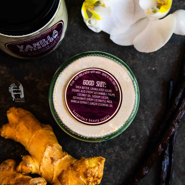 Badgerface Warm Vanilla Sugar Scrub. Cute Gift Items for Women.