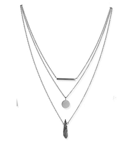 FAB LUNA TRIPLE LAYERED DROP NECKLACE