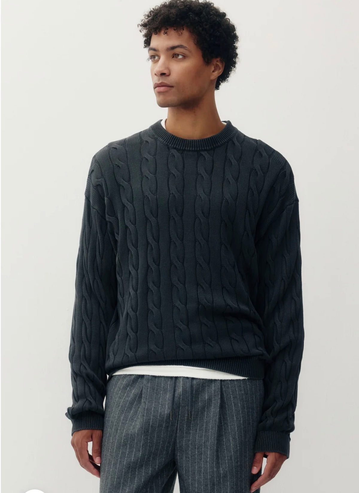 KUWALLA M BRAIDED KNIT BOX CREW