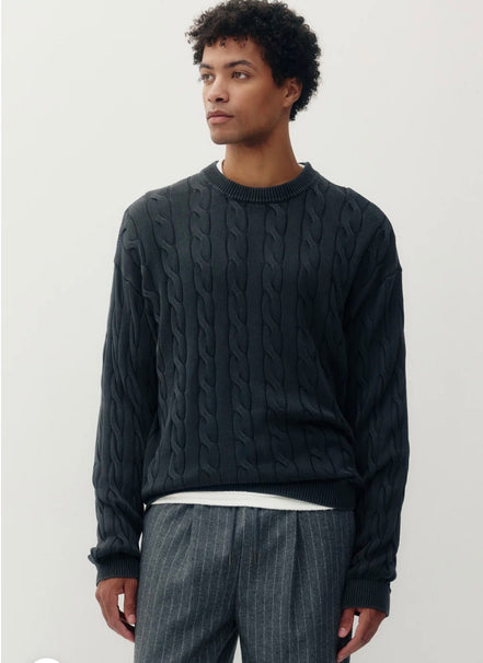 KUWALLA M BRAIDED KNIT BOX CREW