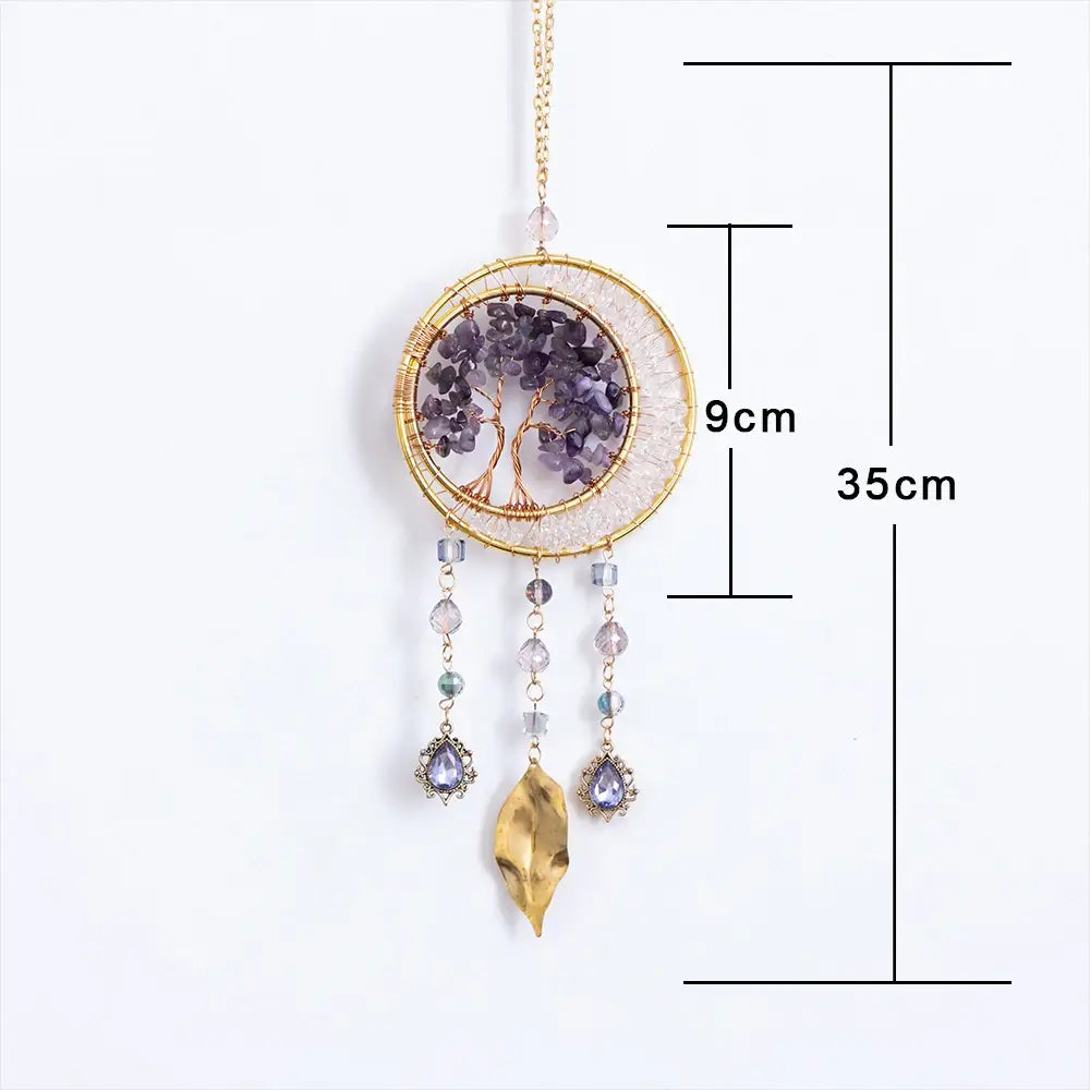 Crystolver Amethyst Tree of Life Beaded Hanging