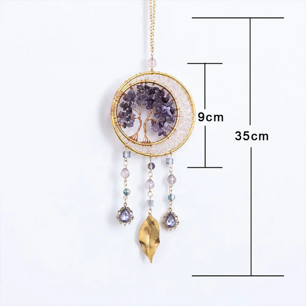 Crystolver Amethyst Tree of Life Beaded Hanging