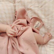 Bleu La La 100% Organic Cotton Pointelle Swaddle Receiving Baby Blanket