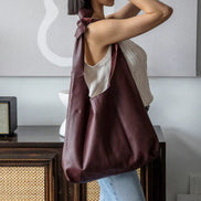RISA UPCYCLED LEATHER KNOT TOTE