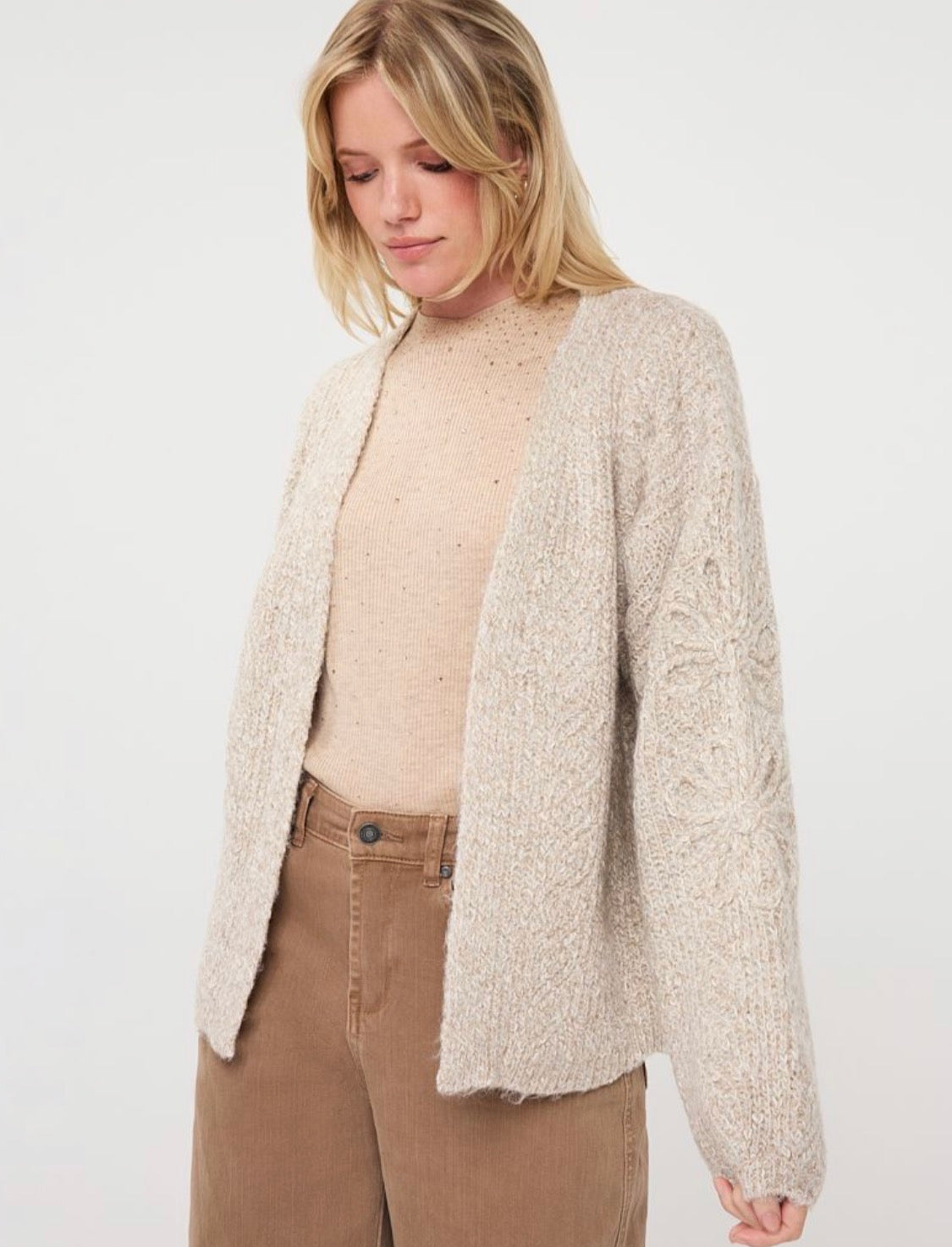 ESQUALO CARDIGAN CABLE MELANGE