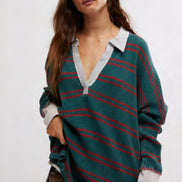 Free people Striped Travis polo