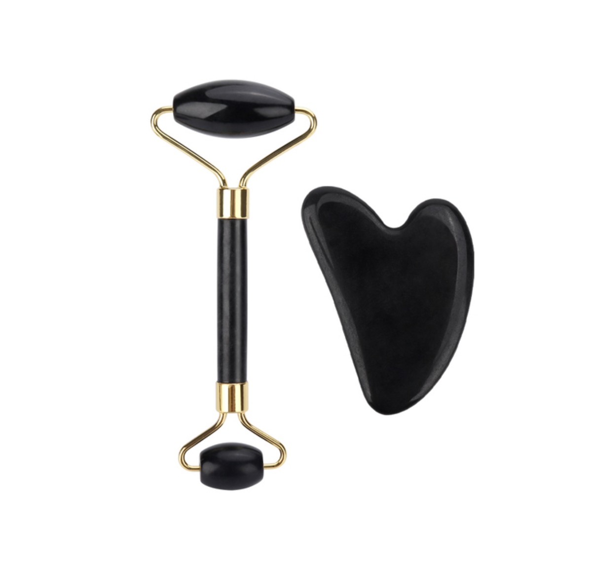 Crystolver Black Jade Roller & Gua Sha Set