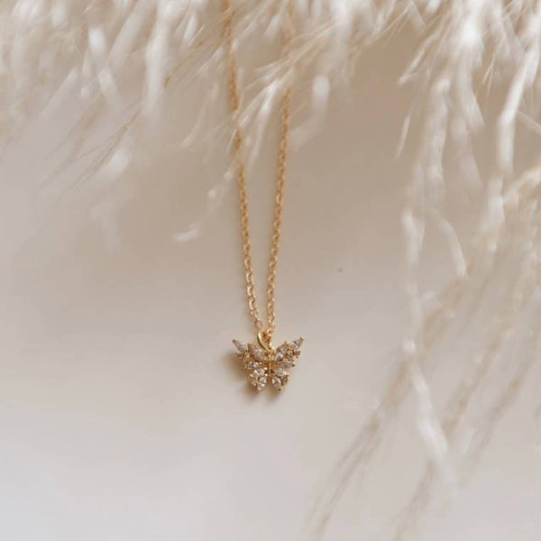 Oh So Lovely Butterfly Crystal Necklace