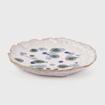 TRUU Mottled Glaze Ceramic Plate, 5.51x5.31x0.79", bbx