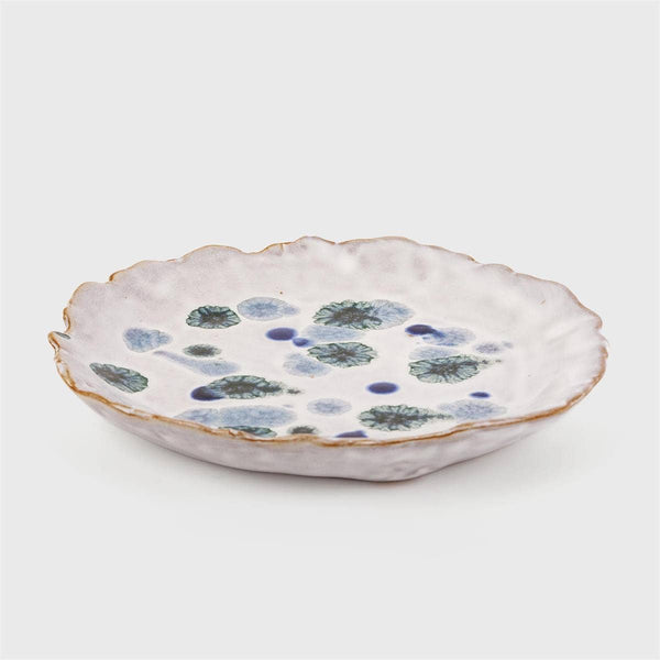 TRUU Mottled Glaze Ceramic Plate, 5.51x5.31x0.79", bbx
