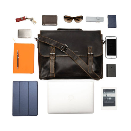 GREENWOOD LEATHER Leather Laptop Bag Portland GW196653