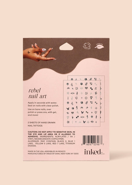 INKED BY DANI Rebel Nail Art Temporary Tattoo Pack
