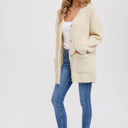 BLUIVY BUTTONED BOUCLE CARDIGAN