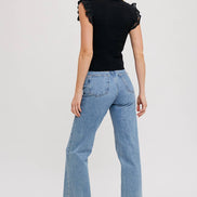 CONTRAST CROCHET KNIT TOP