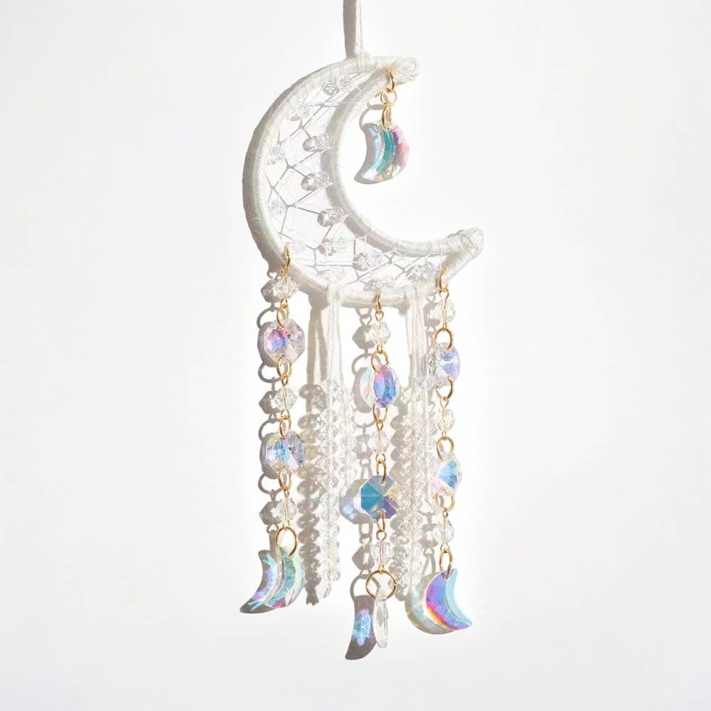 Crystolver Woven round/moon Suncatcher Hanging