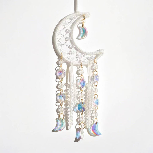 Crystolver Woven round/moon Suncatcher Hanging
