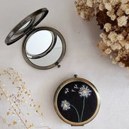 Quince fables Floral Embroidered Compact Mirror, Collection Sophia