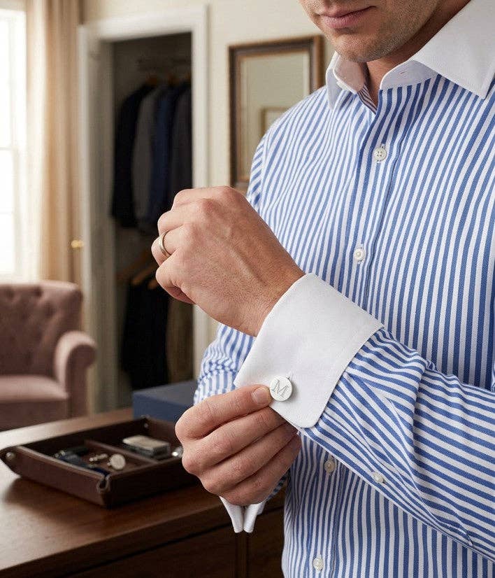 CREATIVE GIFTS Modern Circle Cuff Links