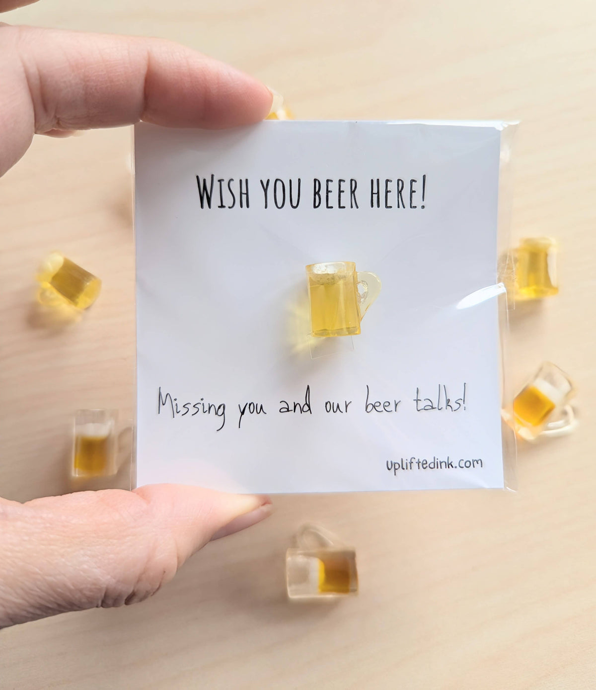 UNLIFTED INK Funny Beer Thinking of You Card with Mini Beer Mug | Gift