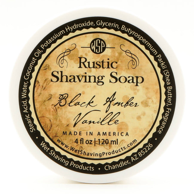 WET SHAVING Rustic Shaving Soap - Black Amber VanilleRustic Shaving Soap - Black Amber Vanilla - 4 Fl oz