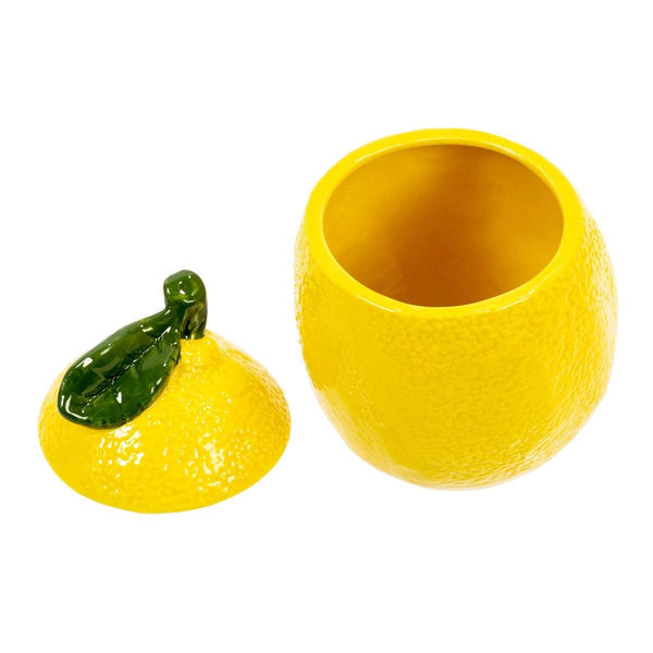 Truu Design Lemon Lidded Jar, 4"x3.5"x5.5", Ceramic