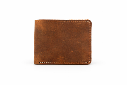 Men’s Full-Grain Crazy Leather Bifold Wallet with ID Window