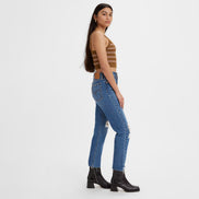 LEVIS DISTRESSED WEDGIE HIGH RISE STRAIGHT